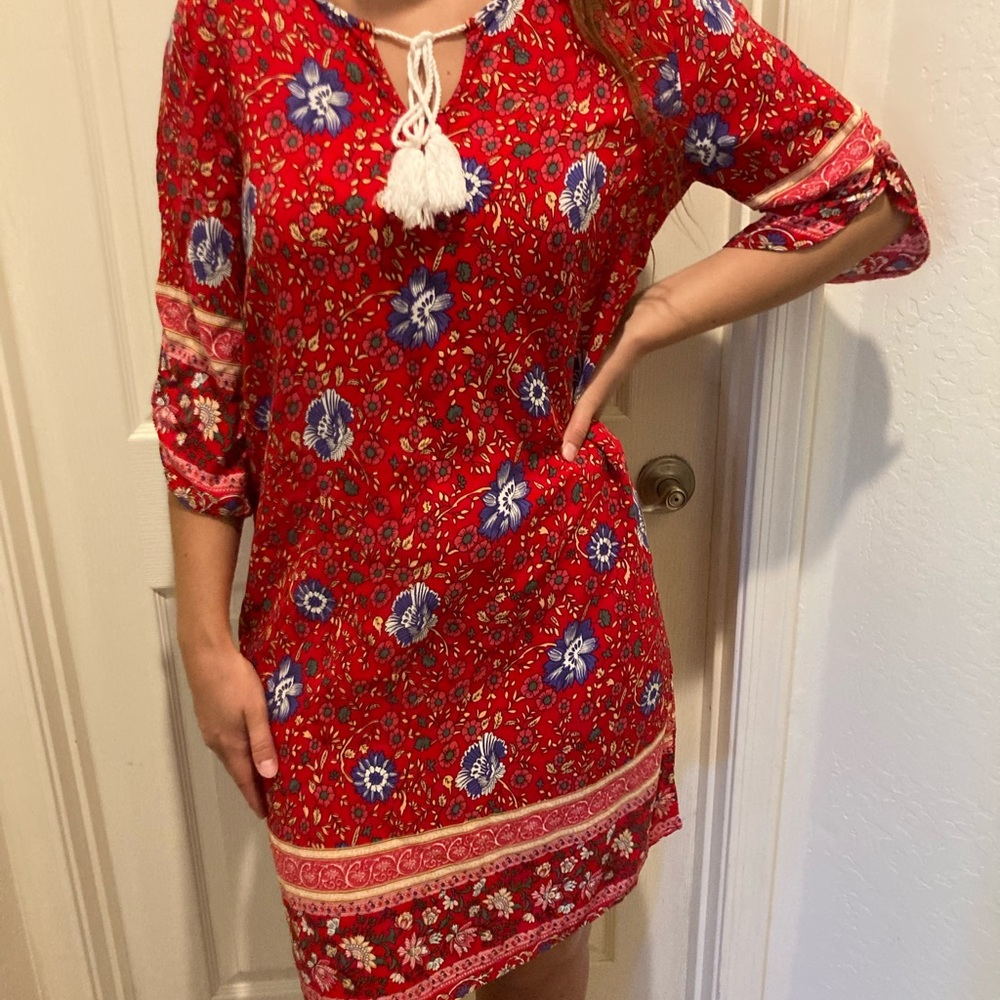 Halife Red Floral Dress